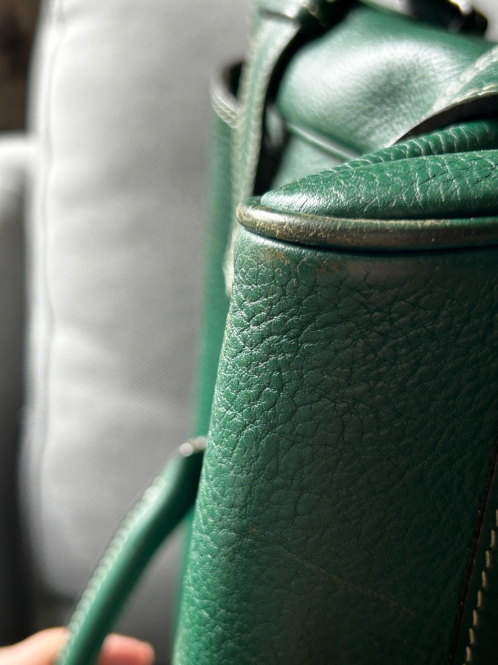 Luella Bartley vintage large green leather tote bag - Picture 8 of 15